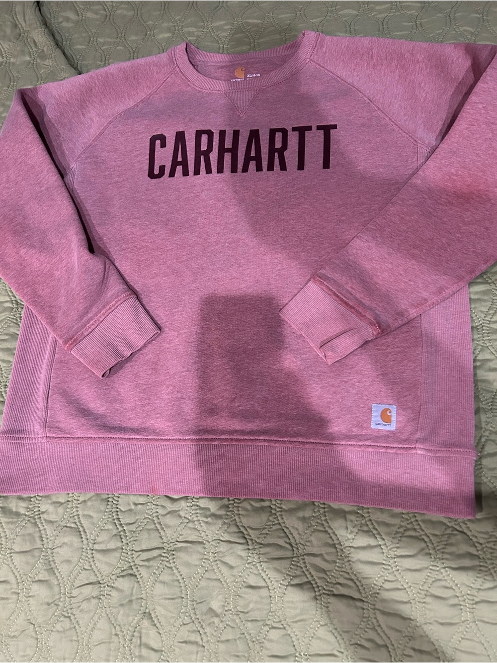 Carhartt Women's Heather Pink Crewneck with Logo